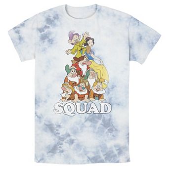 Men's Disney Snow White Seven Dwarves Squad Pile Bomabrd Wash Tee