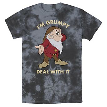 Men's Disney Snow White I'm Grumpy Deal With It Portrait Bomabrd Wash Tee