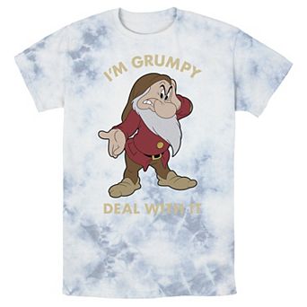 Men's Disney Snow White I'm Grumpy Deal With It Portrait Bomabrd Wash Tee
