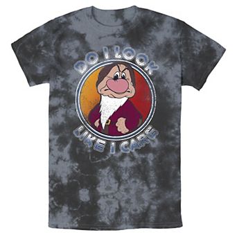 Men's Disney Grumpy Do I Look Like I Care Bomabrd Wash Tee