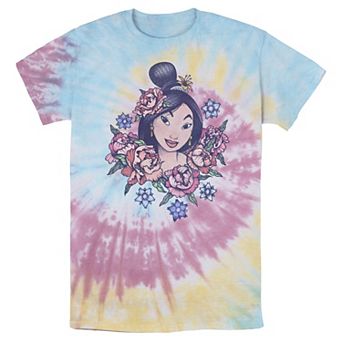Men's Disney Mulan Floral Portrait Vintage Bomabrd Wash Tee
