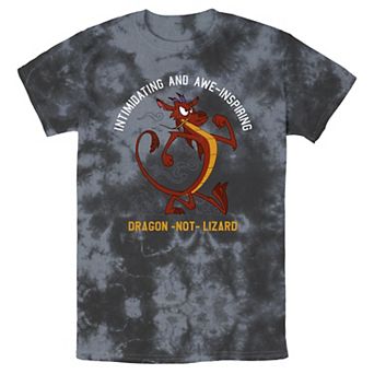 Men's Disney Mulan Mushu Dragon Not Lizard Portrait Bomabrd Wash Tee
