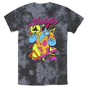 Men's Disney Aladdin Genie In A Shirt Retro Abstract Bomabrd Wash Tee