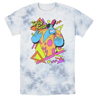 Men's Disney Aladdin Genie Spring Break Retro Portrait Bomabrd Wash Tee
