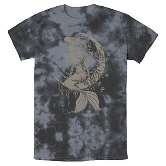 Men's Disney Little Mermaid Ariel Tattoo Style Portrait Bomabrd Wash Tee