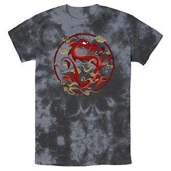 Men's Disney Mulan Mushu Inner Circle Bomabrd Wash Tee