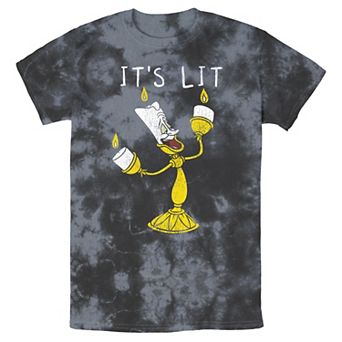 Men's Disney Beauty And The Beast Lumier It's Lit Humor Bomabrd Wash Tee