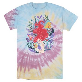 Disney's The Little Mermaid Ariel Flounder And Sebastian Men's Bomabrd Wash Tee