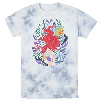 Disney's The Little Mermaid Ariel Flounder And Sebastian Men's Bomabrd Wash Tee