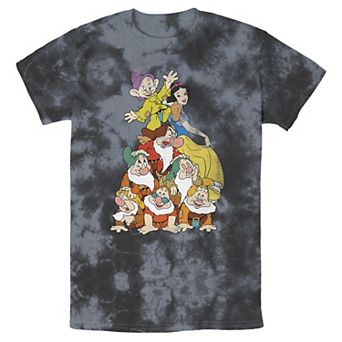 Men's Disney Snow White Seven Dwarf Stack Bomabrd Wash Tee