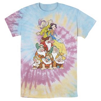 Men's Disney Snow White Seven Dwarf Stack Bomabrd Wash Tee