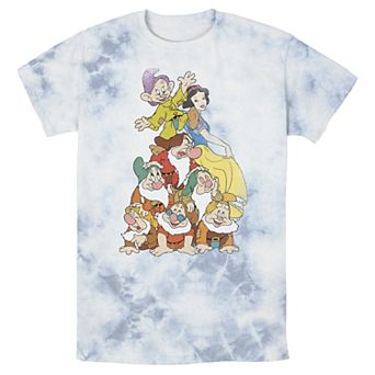 Men's Disney Snow White Seven Dwarf Stack Bomabrd Wash Tee