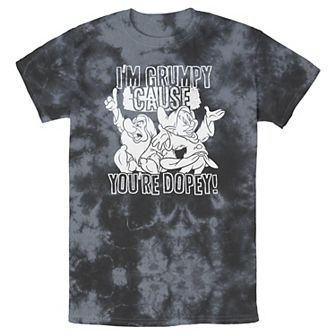Men's Disney Snow White I'm Grumpy Cause You're Dopey Bomabrd Wash Tee