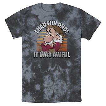 Men's Disney Snow White Grumpy I Had Fun Once It Was Awful Bomabrd Wash Tee