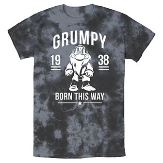 Men's Disney Snow White Grumpy Born This Way 1938 Bomabrd Wash Tee