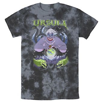 Men's Disney The Little Mermaid Ursula Cauldron Dark Portrait Bomabrd Wash Tee