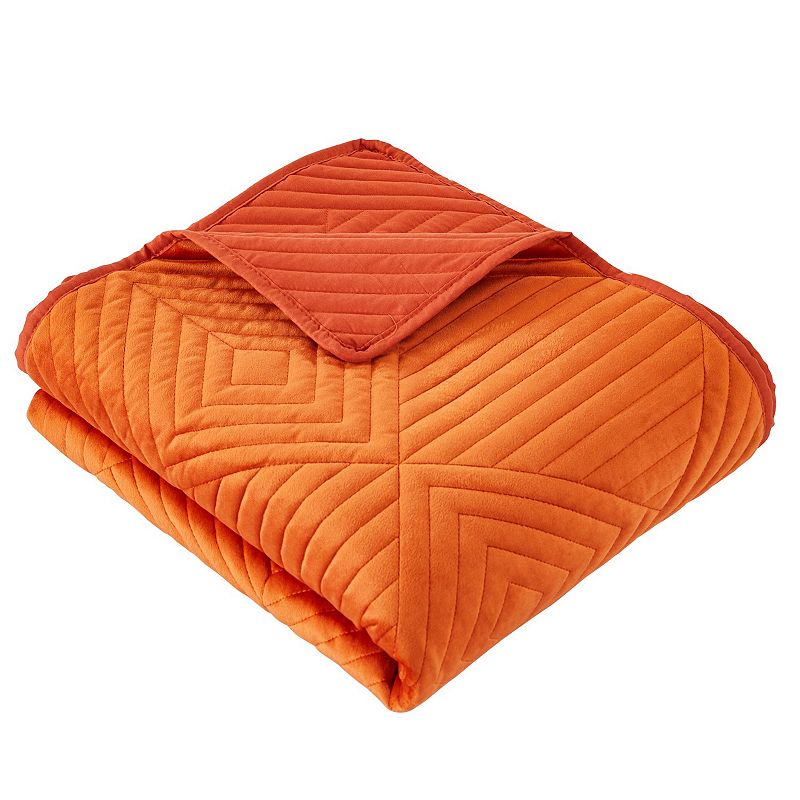 Greenland Home Fashions Riviera Velvet Spice Throw, Orange