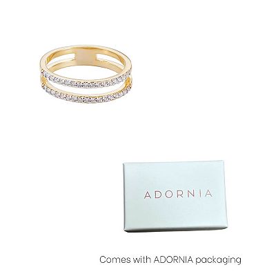 Adornia 14k Gold Plated Cubic Zirconia Double Band Ring