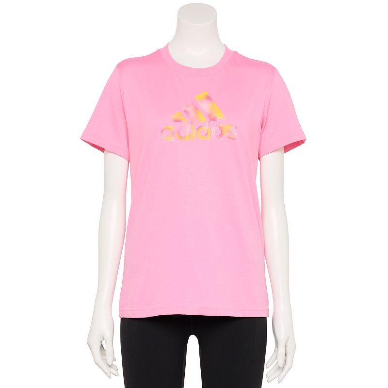 Womens adidas 2-Tone Graphic Tee, Size: XS, Light Pink