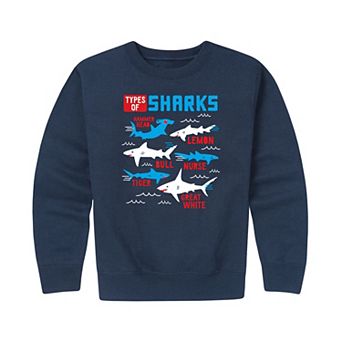 Boys 8-20 Type of Sharks Crew Fleece Sweatshirt