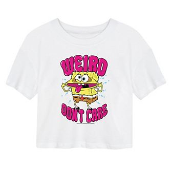 Juniors' SpongeBob SquarePants Weird Cropped Tee