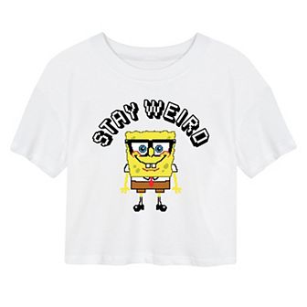 Juniors' SpongeBob SquarePants Weird Cropped Tee