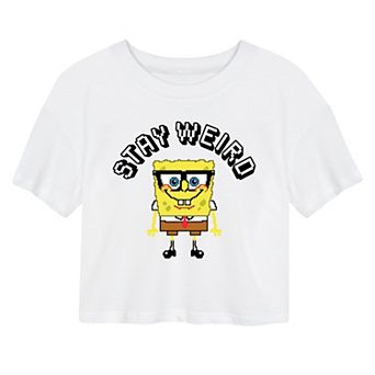 Juniors' SpongeBob SquarePants Weird Cropped Tee