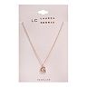 LC Lauren Conrad Rose Gold Tone Simulated Crystal Pave Initial Necklace