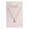 LC Lauren Conrad Rose Gold Tone Simulated Crystal Pave Initial Necklace