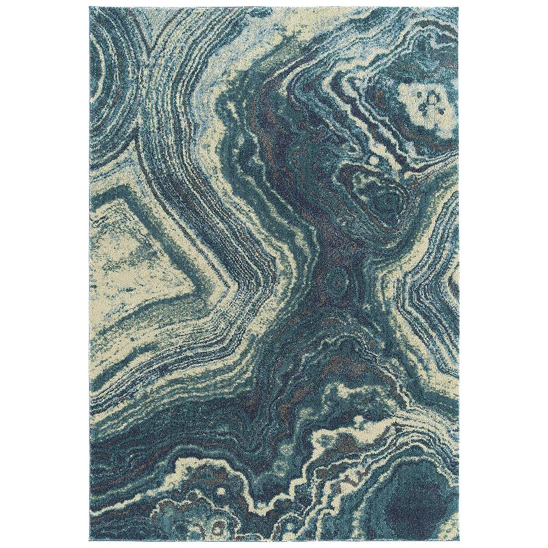 Addison Cosmo Contemporary Ocean Geode Area Rug, Blue, 3X5 Ft