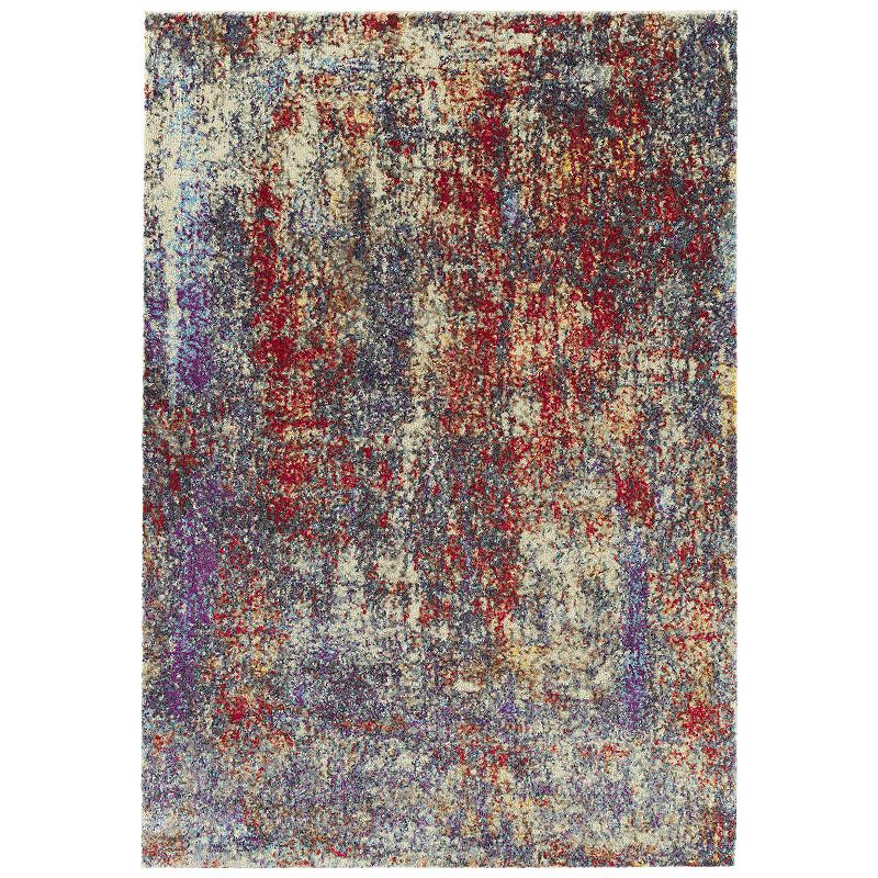 Addison Amelia Abstract Splash Area Rug, Red, 3X5 Ft