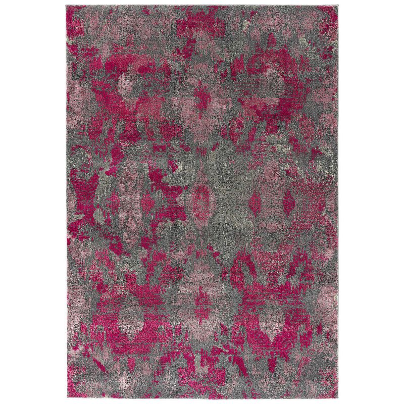 Addison Amelia Modern Damask Lipstick Area Rug, Pink, 8X11 Ft