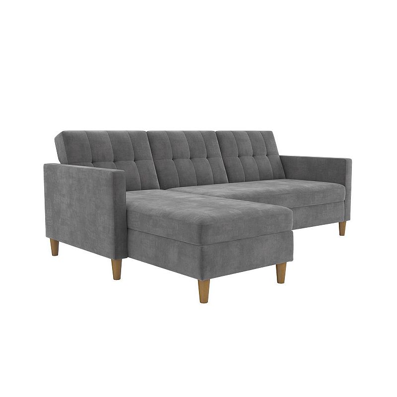 DHP Atwater Living Heidi Storage Sectional Futon Couch, Grey