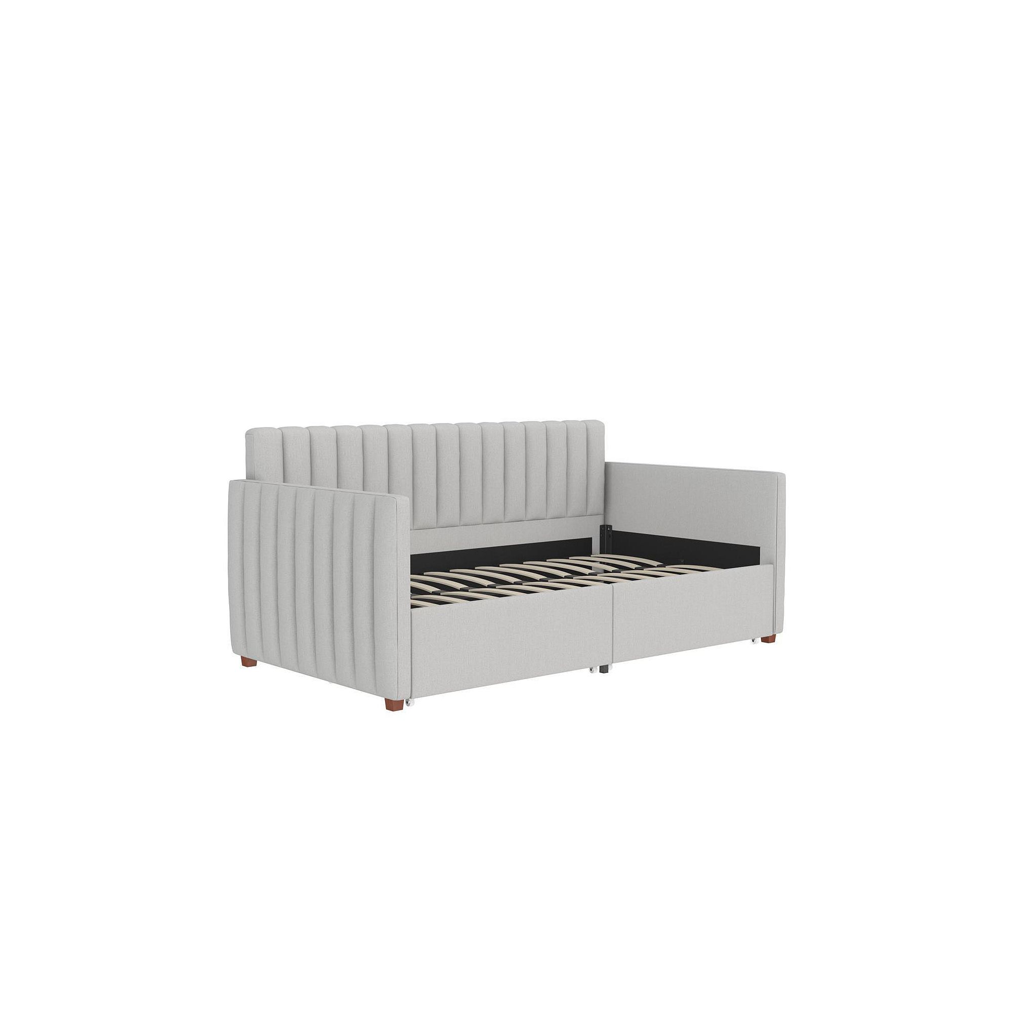 Novogratz Brittany Storage Drawer Twin Daybed, Gray Linen