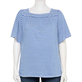 Plus Size Croft & Barrow® Print Squareneck Swing Top