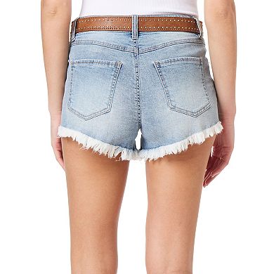 Juniors' WallFlower Fearless Curvy Insta Vintage High-Rise Belted Shorts