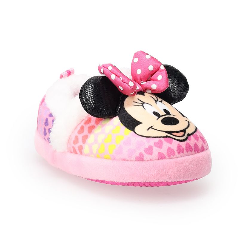 Disneys Minnie Mouse Toddler Girls Slippers, Toddler Girls, Size: Large 