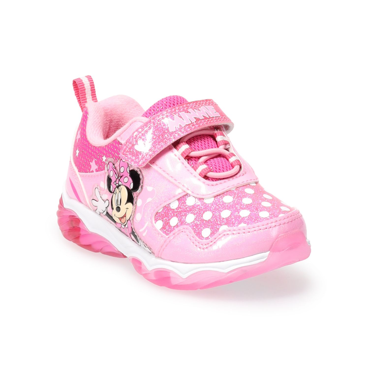 Disney S Minnie Mouse Toddler Girls Light Up Sneakers   5539232