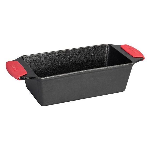 Lodge Seasoned Cast-Iron Loaf Pan with Silicone Grips