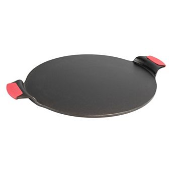 Lodge 15 in Seasoned Cast-Iron Pizza Pan with Silicone Grips