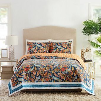 Dena Home Peacock Garden Quilt Set with Shams