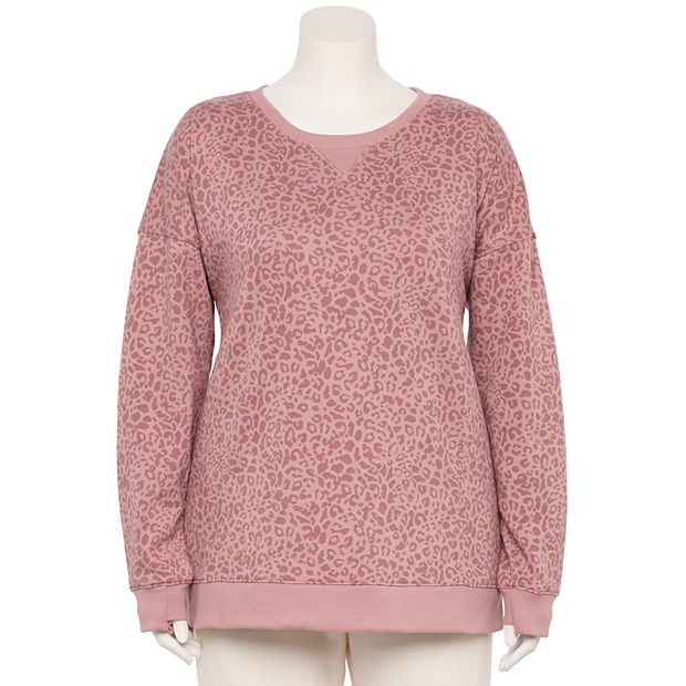 Tek Gear Ultra Soft Fleece Sweatshirt Womens Size Medium Pink