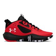 Under Armour Zone Kids Black and Red Big Strap Basketball Shoes Size 6 Y -  EUC