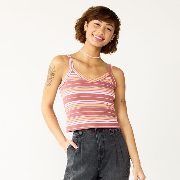 Juniors' SO® Cropped Wide Strap Cami