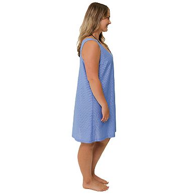 Plus Size Portocruz Lattice-Back Swim Cover-Up Dress