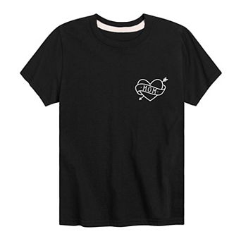 Boys 8-20 Mom Tattoo Heart Graphic Tee