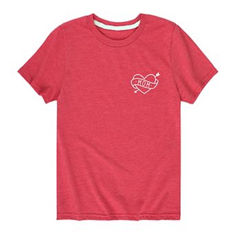 Boys 8-20 Mom Tattoo Heart Graphic Tee