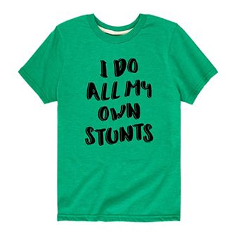 Boys 8-20 I Do All My Own Stunts Graphic Tee