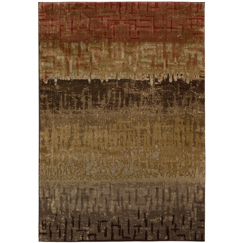 Addison Atlas Dynamic Stripes Area Rug, Brown, 5X8 Ft