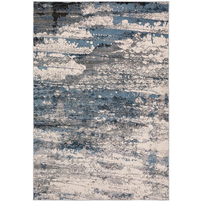 Addison Dayton Transitional Watercolor Silver Accent Rug, Blue, 8X10 Ft